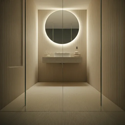 Bagno elegante con doccia a filo pavimento e piastrelle decorate – La Sosta Pisa